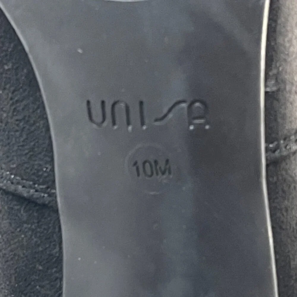 Unisa Black Faux Suede Over-The-Knee Boots With Side Zipper & Drawstring - Picture 8 of 12